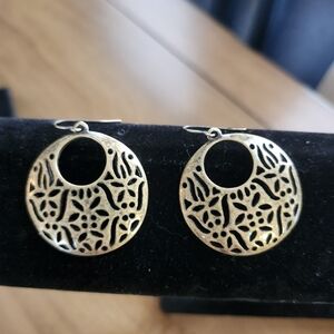 Premier Designs Antique Gold/Bronze Filigree Earrings